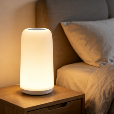 Touch Control Bedside Lamp, Slim Styling with RGB Lighting & 3-level Dimming, Warm White LED Smart Nightstand Light, Ideal Home Decor & Gift