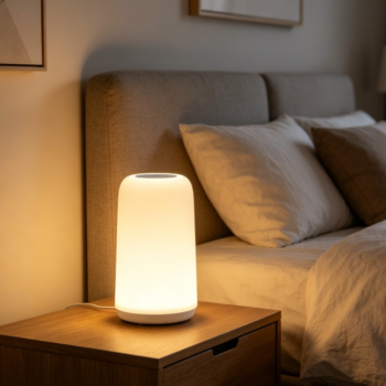 Touch Control Bedside Lamp, Slim Styling with RGB Lighting & 3-level Dimming, Warm White LED Smart Nightstand Light, Ideal Home Decor & Gift